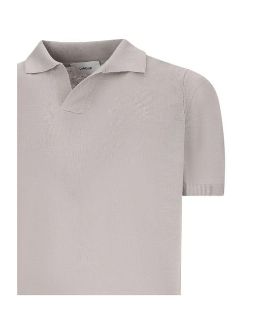 Lardini Gray Polo-Neck T-Shirt for men