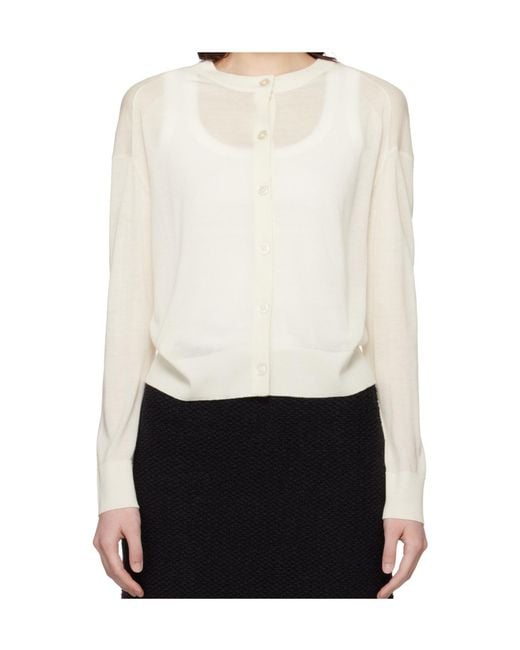 Loulou de Saison White Long-Sleeved Cardigan