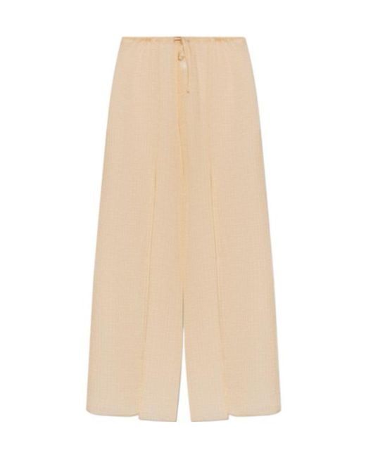 Balmain Natural Chiffon Print Beach Pants