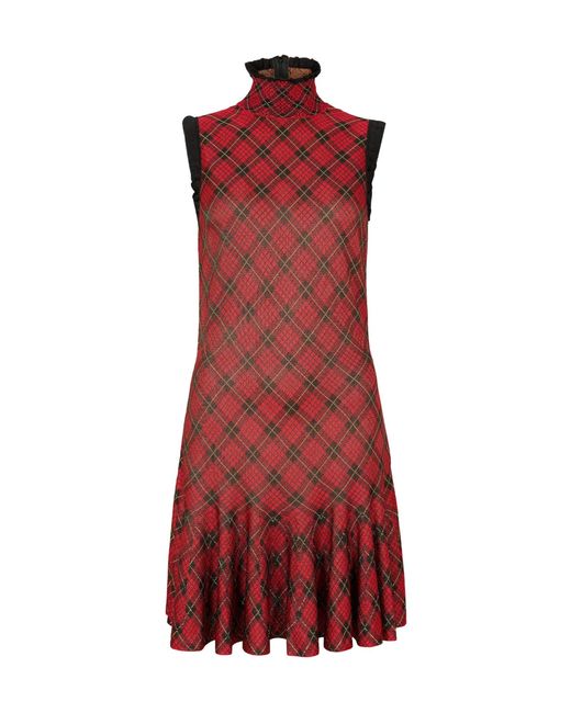 McQueen Red Plaid Mini Skirt