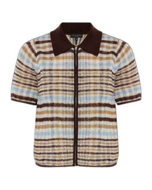 Rag & Bone White Short-Sleeved Polo Shirt