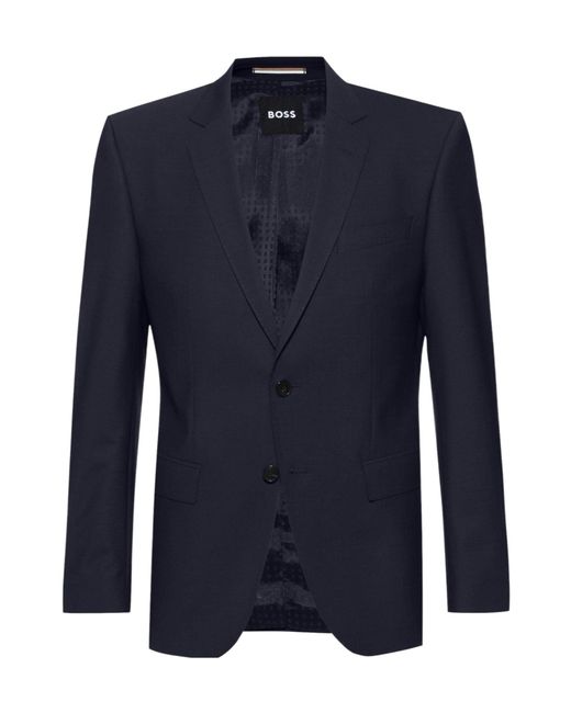 Boss Blue Single-Breasted Blazer for men