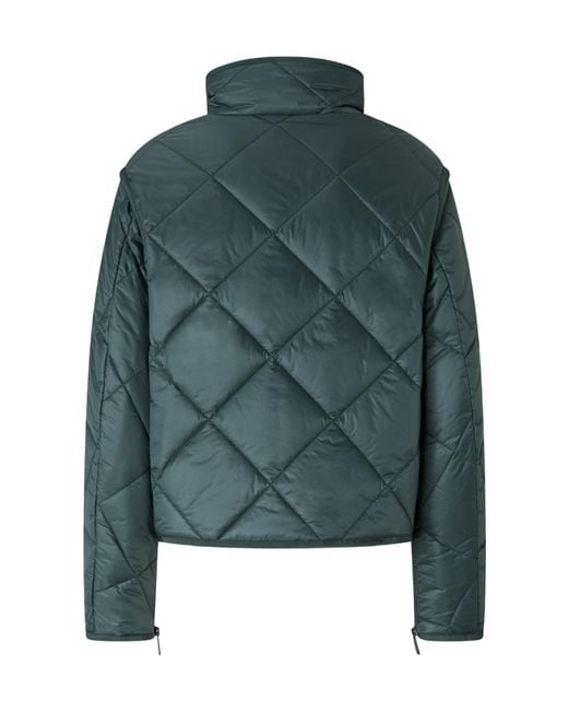 Pinko Green Diamond-Pattern Quilted Jacket