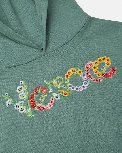 Versace Green Embroidered Hoodie