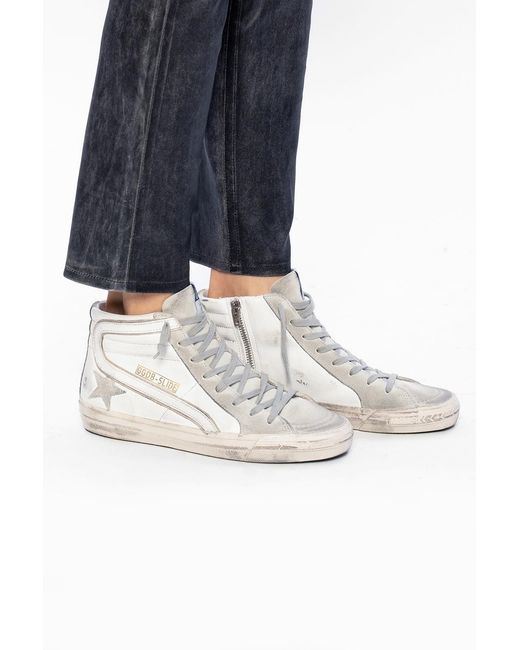 Golden Goose Deluxe Brand White Slide High-Top Sneakers