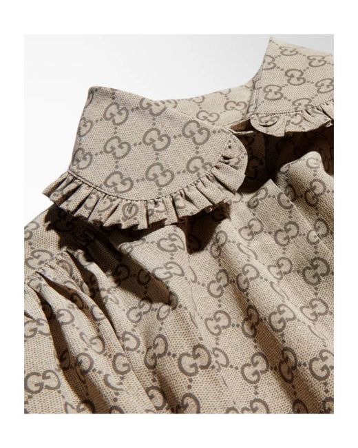 Gucci Brown Printed Silk Crêpe De Chine Shirt