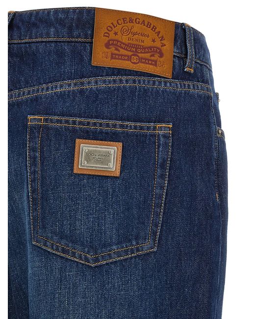 Dolce & Gabbana Blue Wide Leg Jeans