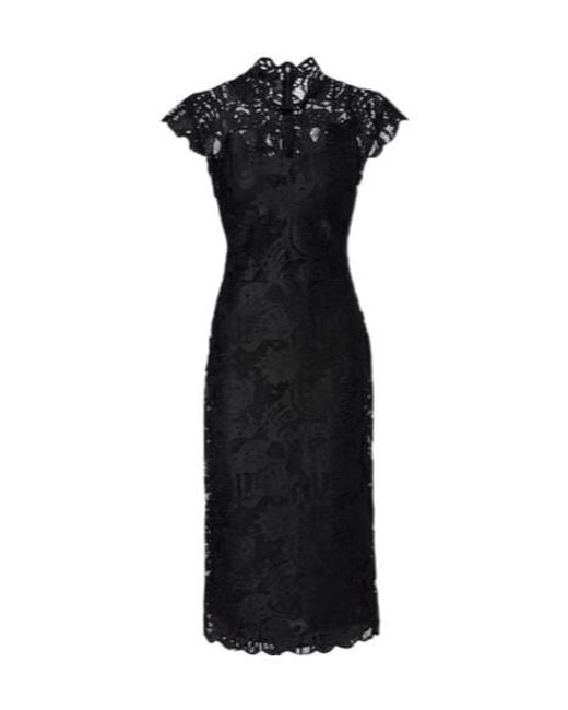 Staud Black Rosaline Guipure Lace Cocktail Dress