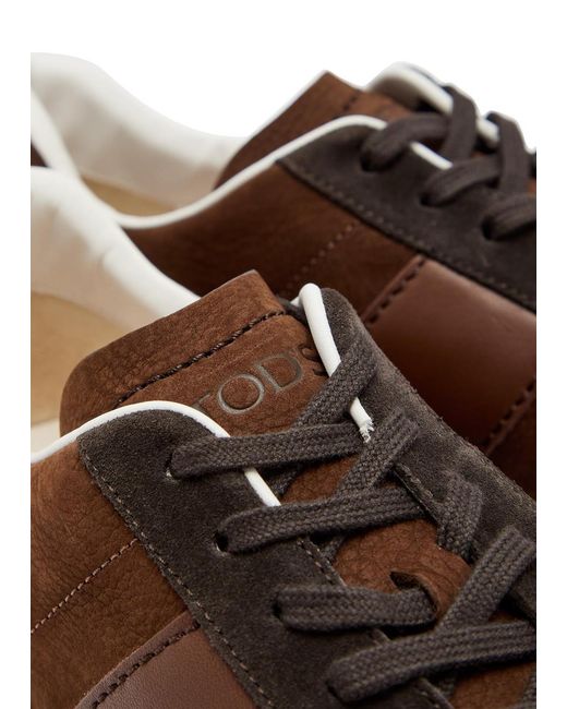 Tod's Brown Spliced Sneakers for men