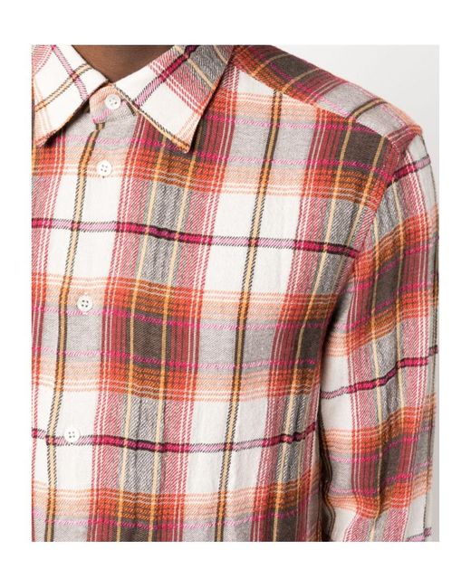 Barena Pink Plaid-Check Pattern Shirt for men