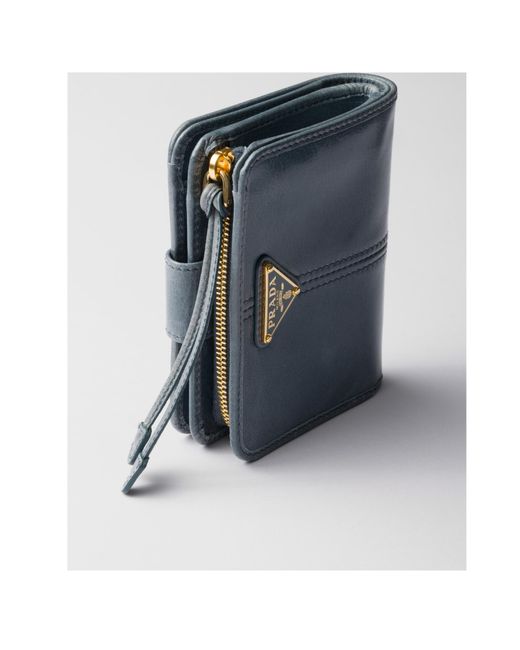 Prada Blue Small Leather Wallet