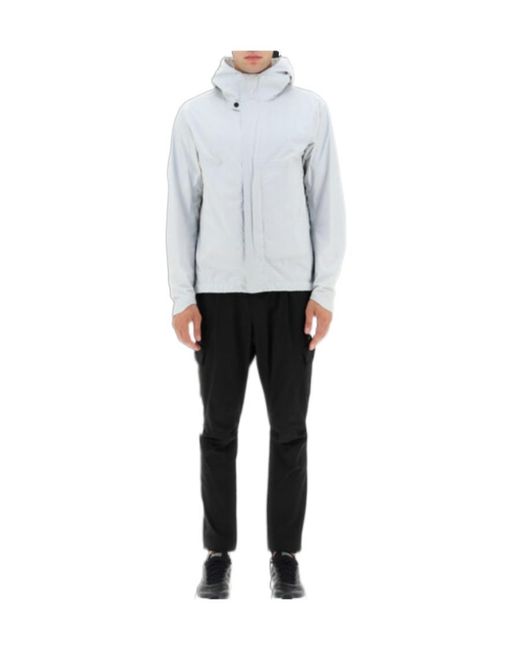 Herno Gray Minimal Technical Hooded Jacket for men
