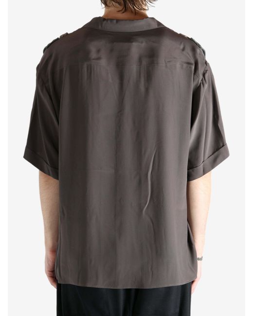 Magliano Gray Cable-Knit Panel Shirt for men