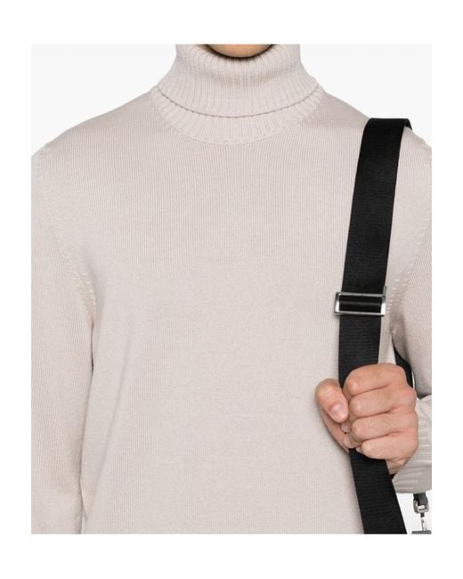 Drumohr White Merino Wool Sweater for men