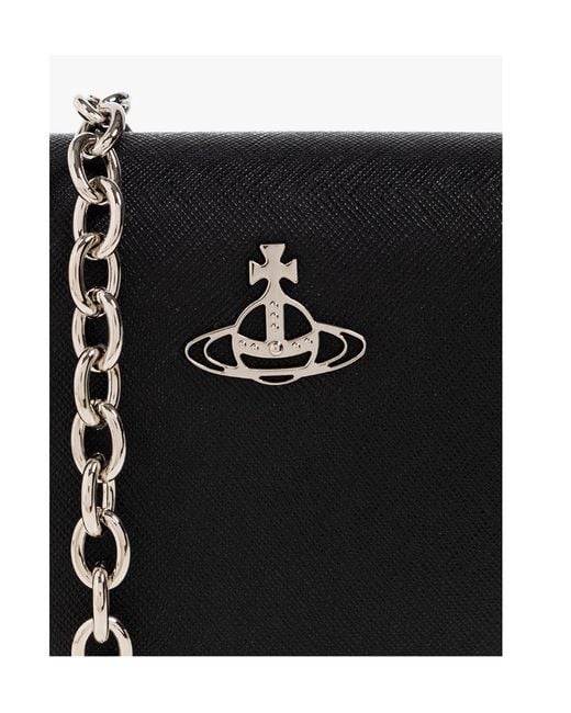 Vivienne Westwood Black Half Moon Crossbody Saddle Bag