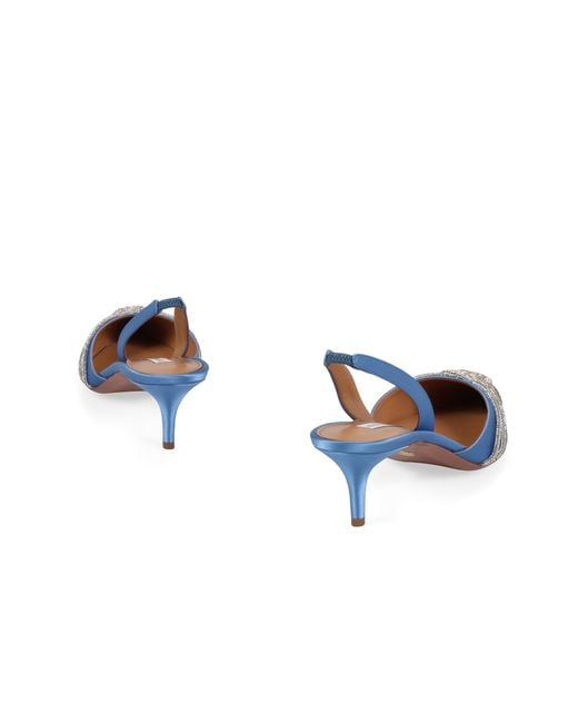 Aquazzura Blue Gatsby 50Mm Slingback Pumps