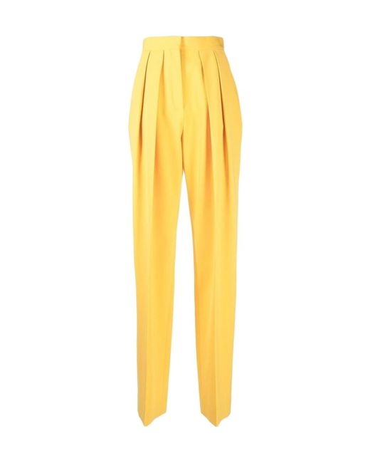 Stella McCartney Yellow High-Waisted Straight-Leg Pants