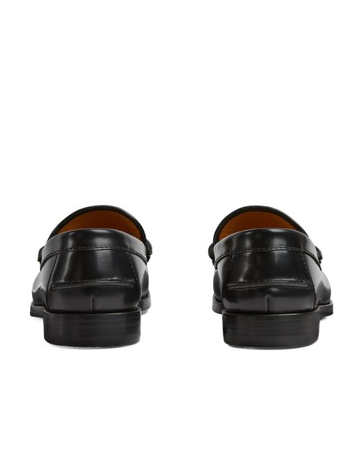 Gucci Black Gg Horsebit Slip-On Loafers for men