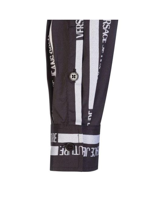Versace Jeans Blue Logo Long-Sleeved Shirt for men