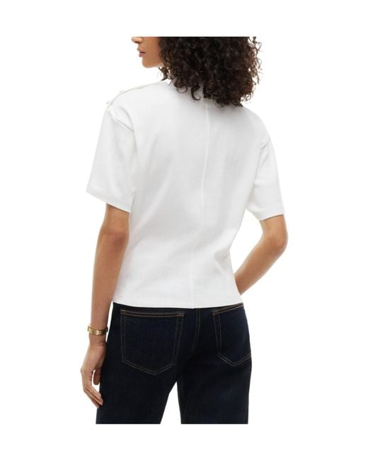 Tommy Hilfiger White Solid Color T-Shirt