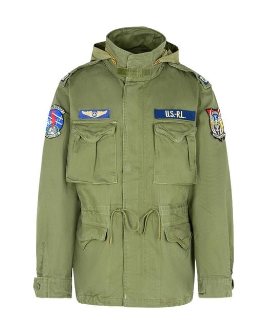 Polo Ralph Lauren Green Hooded Field Jacket for men
