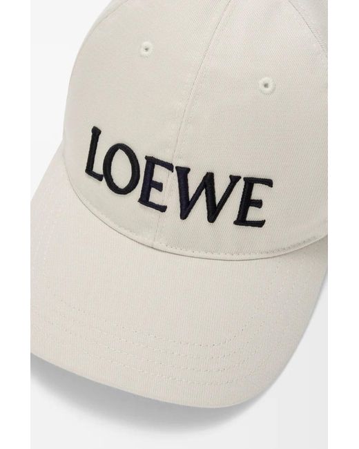 Loewe White Futurist Cat Embroidered Baseball Cap