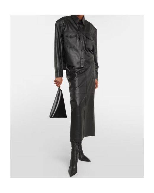 Wardrobe NYC Black Leather Jacket With Snap Fastening