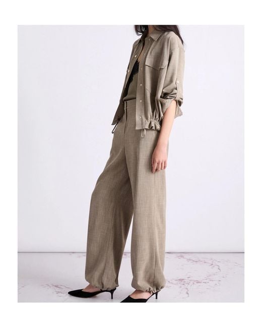 Marella Gray Wide-Leg Trousers