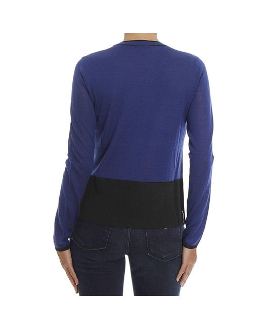 Armani Jeans Blue Stitched Detail Pullover