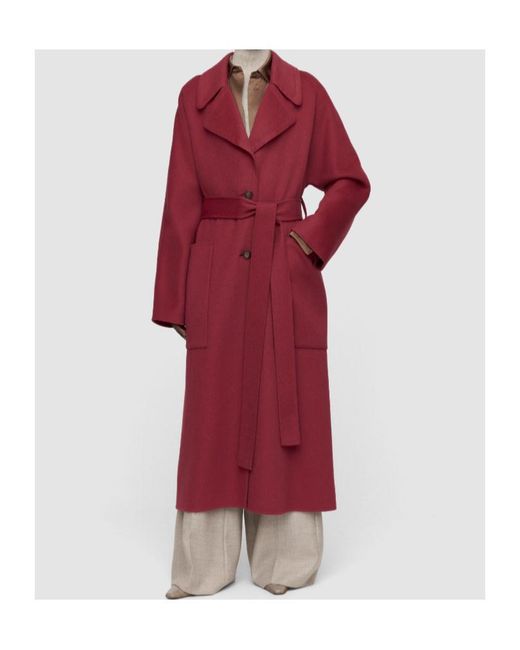 Joseph Red Spencer Double Face Cashmere Coat