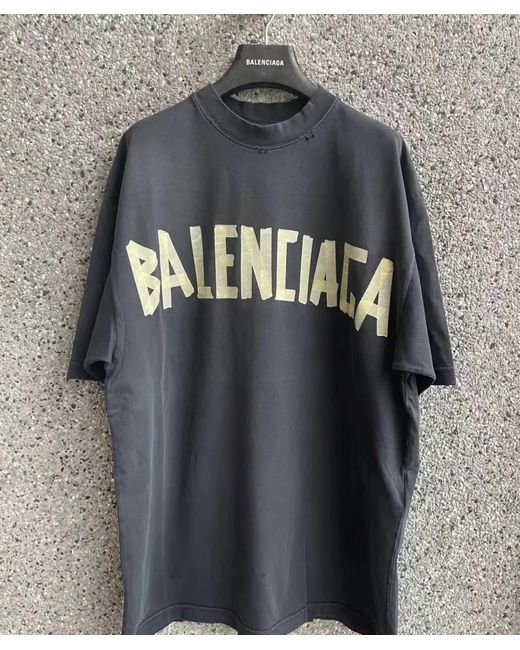 Balenciaga Black Tape Type Medium Fit T-Shirt for men