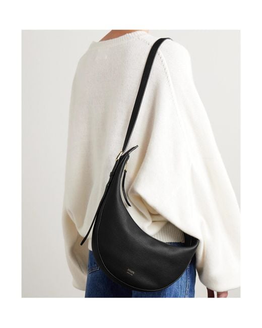 Khaite Black Augustina Small Zipped Shoulder Bag