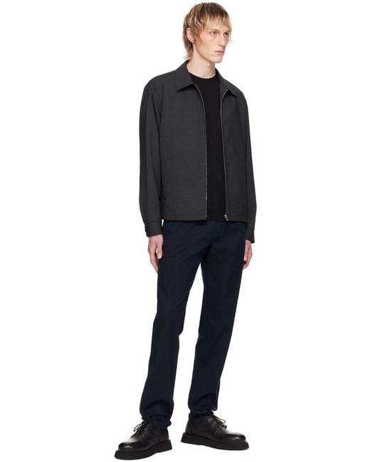 Theory Black Round-Neck Knitted Pullover for men