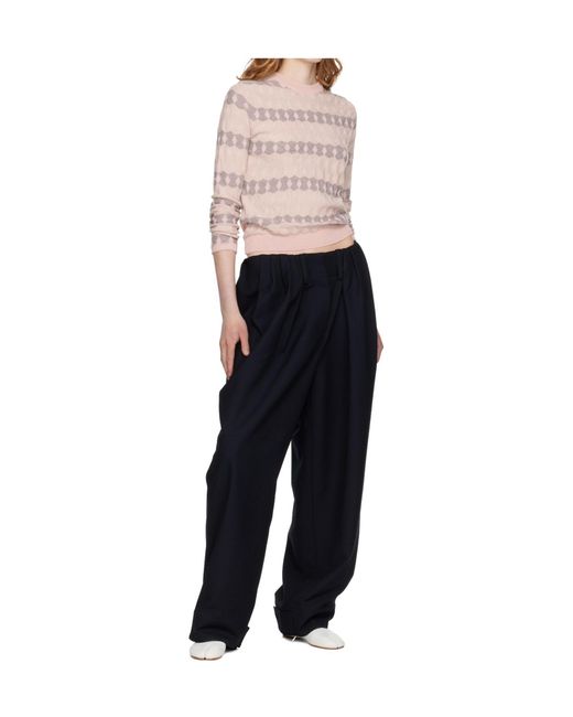OPEN YY Pink Jacquard Pullover Sweater
