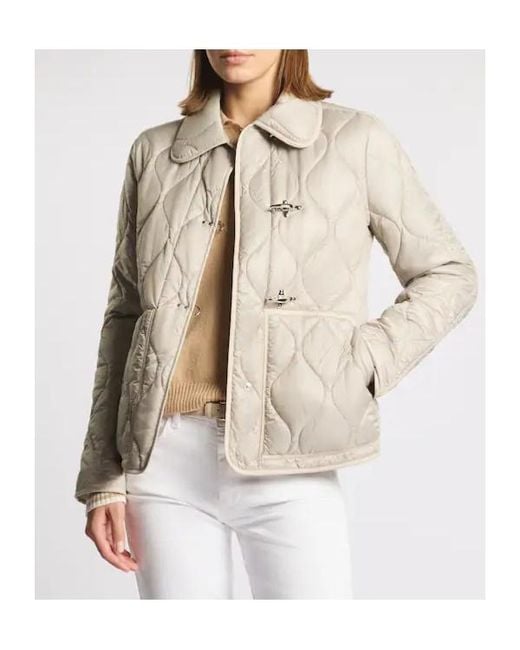 Fay Natural 3 Ganci Quilted Jacket