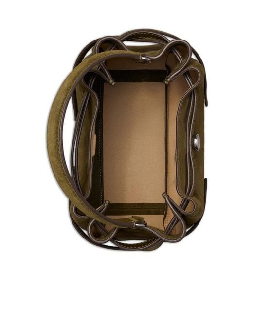 Tory Burch Green Romy Suede Bucket Bag