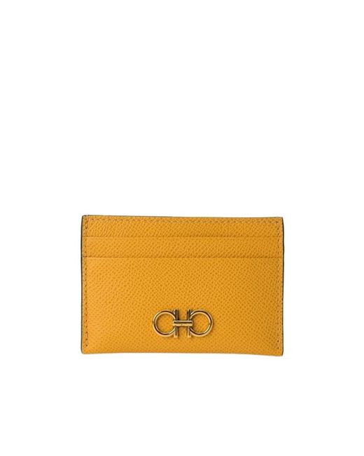 Ferragamo Orange Logo Card Bag