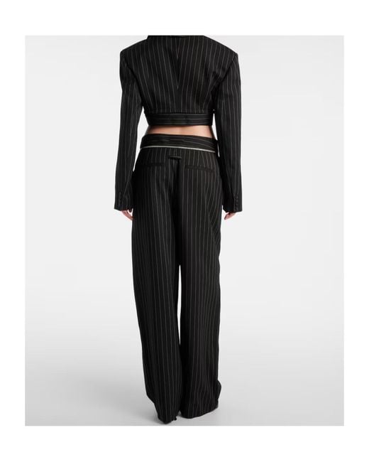 Jean Paul Gaultier Black Pinstripe Cropped Blazer