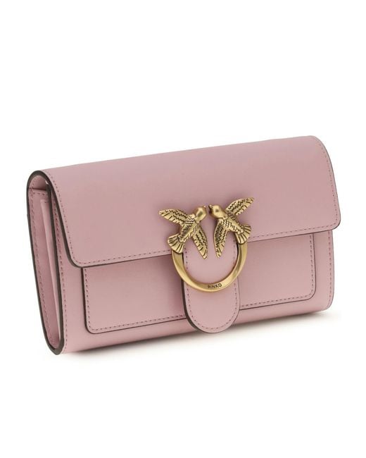 Pinko Natural Logo Plaque Chain-Linked Crossbody Bag
