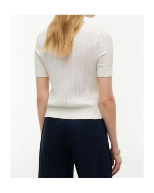 Tommy Hilfiger White Cable-Knit Short-Sleeve Cardigan