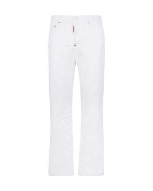 DSquared² White 642 Straight-Leg Jeans for men