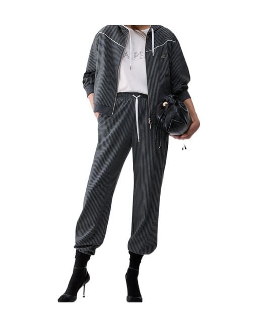 Liu Jo Black Hoodie With Lace Detailing