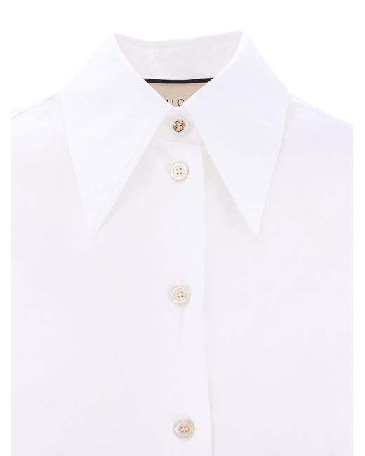 Gucci Purple Pointed Collar Buttoned Shirt