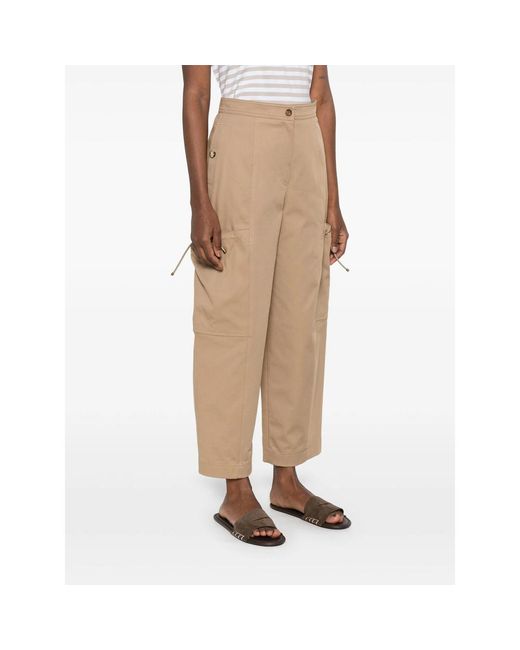 Max Mara Natural Drawstring Pocket Cargo Pants