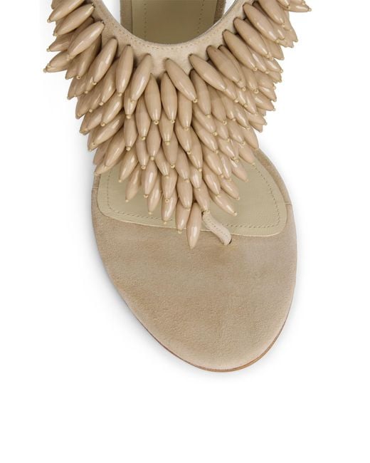 Balmain White No Wedge Embellished Sandals