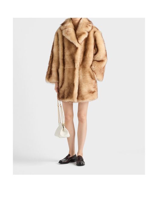 Prada Brown Shearling Caban Jacket