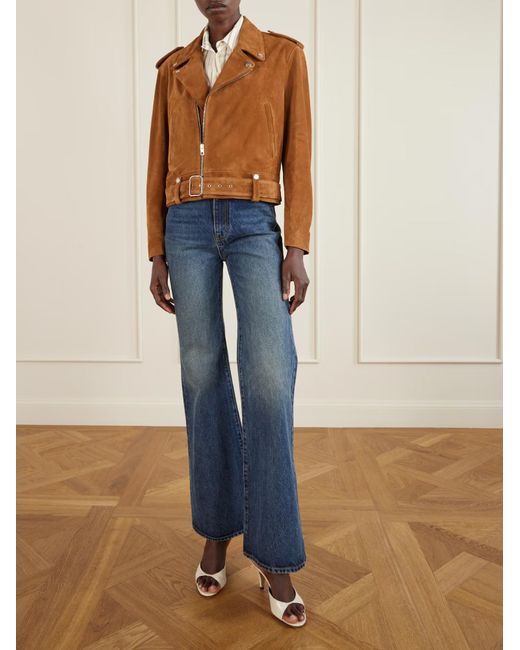 Nili Lotan Brown Evel Suede Motorcycle Jacket