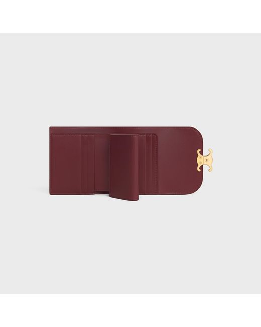 Céline Purple Small Flap Wallet Triomphe