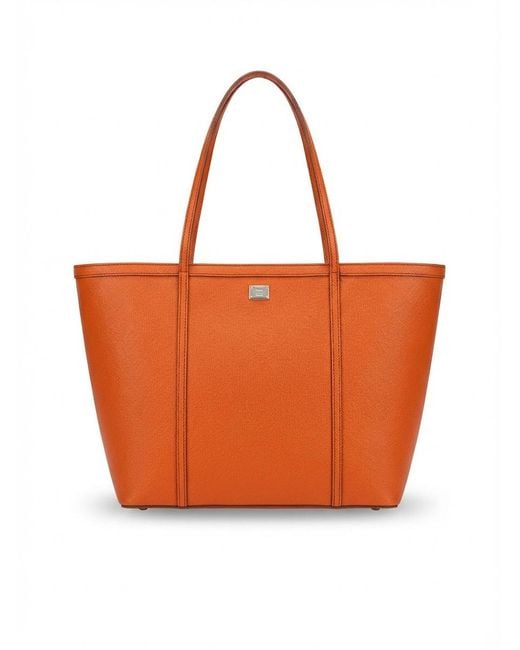 Dolce & Gabbana Orange Logo Tote Bag