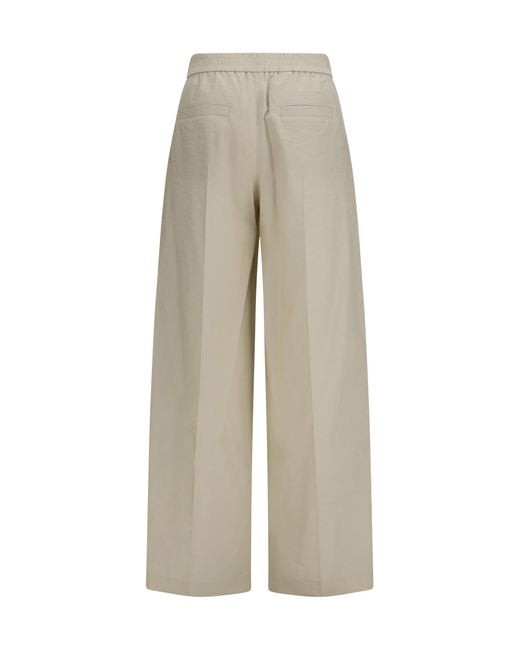 Brunello Cucinelli Natural Elasticated Palazzo Pants